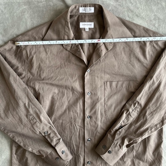 Concept by Claiborne long sleeves brown dress shirt size 15.5 - Picture 4 of 8